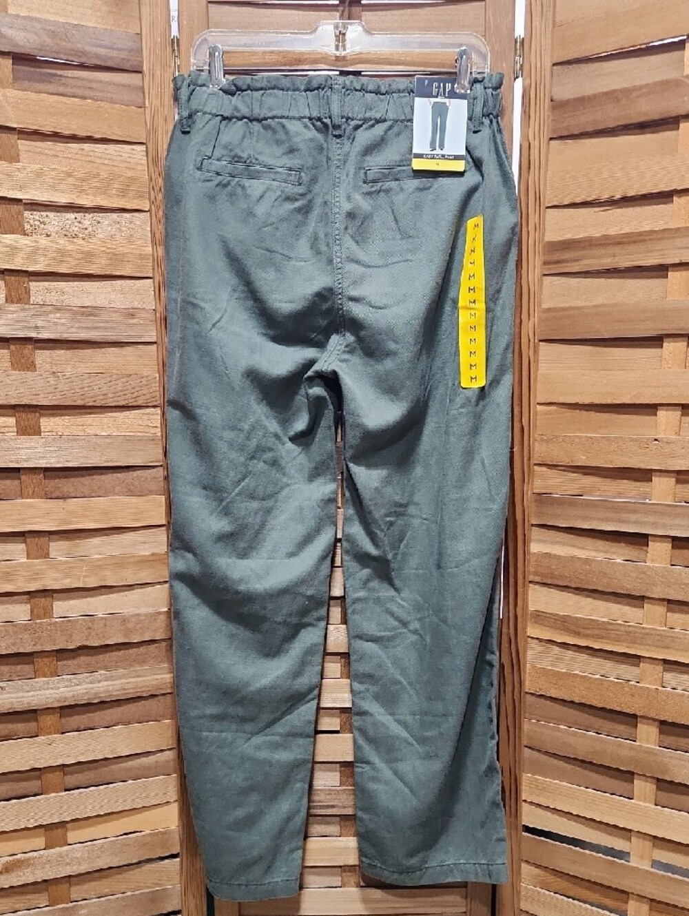 GAP Olive Green Easy Twill Pant Women M Straight Leg Slacks Cotton Lyocell - Picture 2 of 11
